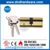 EN 1303 实心黄铜抛光黄铜双缸锁-DDLC003