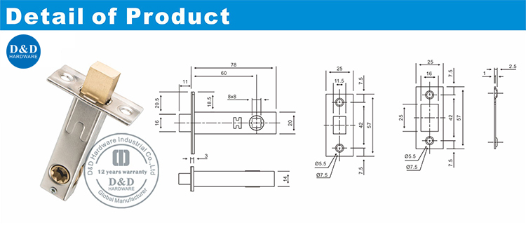 Entrada Puerta de metal Deadbolt Lock-D & D Hardware