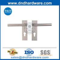 Manija de palanca con inglete para puerta externa de acero inoxidable en placa-DDTP009