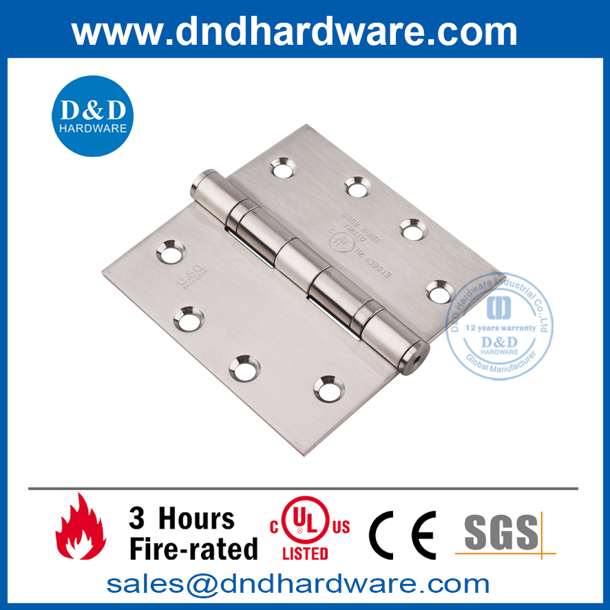 Melhor dobradiça de porta comercial com classificação de fogo SS304 com certificação UL - DDSS002-FR-4.5X4.5X3