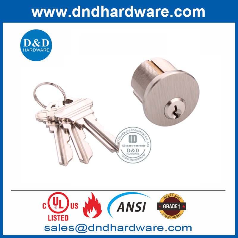 Cilindro de embutir de llave maestra estándar ANSI de latón macizo-DDLC011