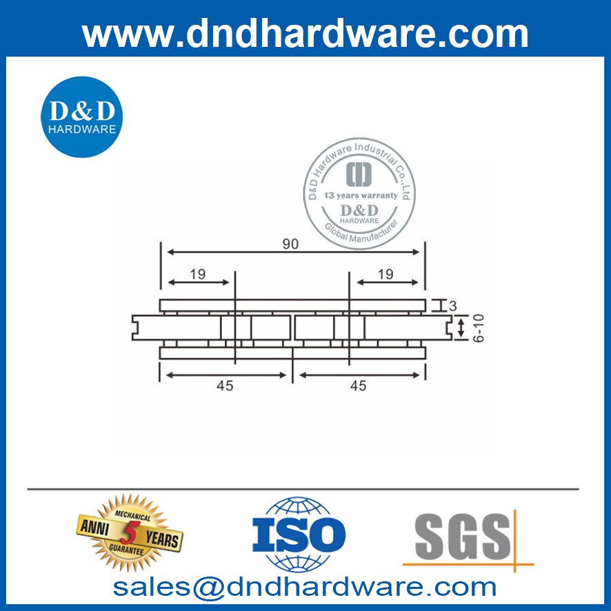 180度标准SUS316圆角玻璃门固定夹-DDGC006