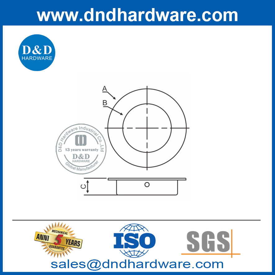 สแตนเลสสตีลที่จับเฟอร์นิเจอร์หลุมเดียวสำหรับตู้สำหรับตู้ DDFH011-B
