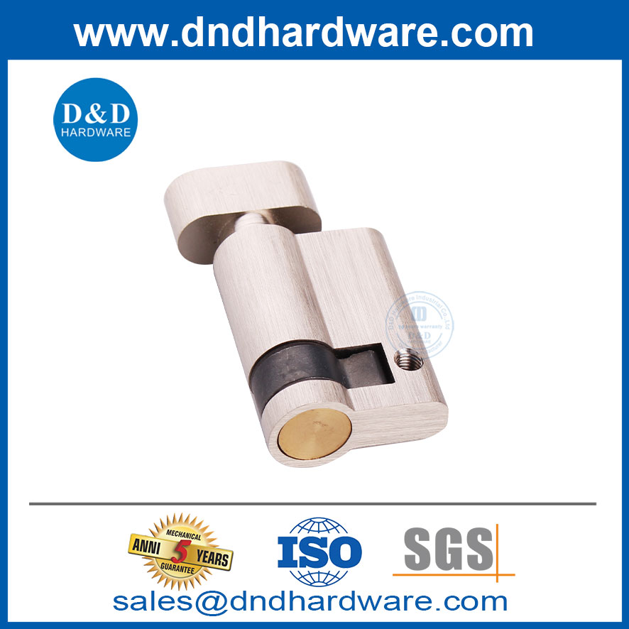 Solid Brass Satin Nickel Lock Cylinders ยูโรครึ่งกระบอกสูบพร้อม Thumbturn-DDLC009