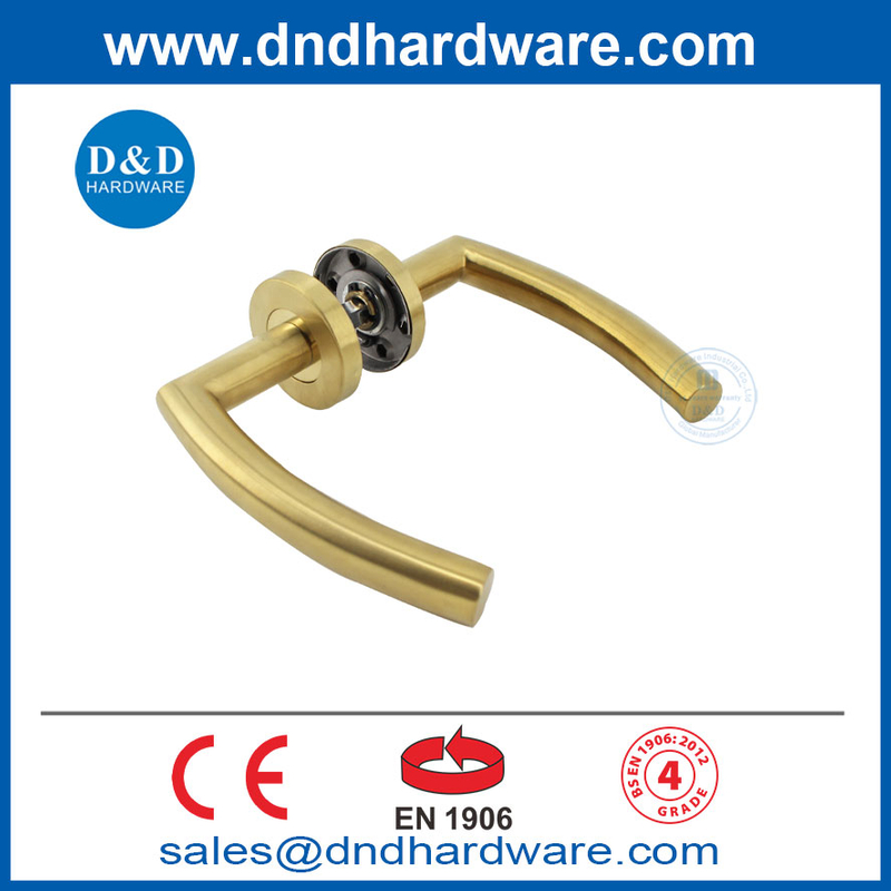คันโยกทองเหลืองซาตินมือจับ EN1906 สแตนเลสประตูหน้าประตูมือจับ DDTH011