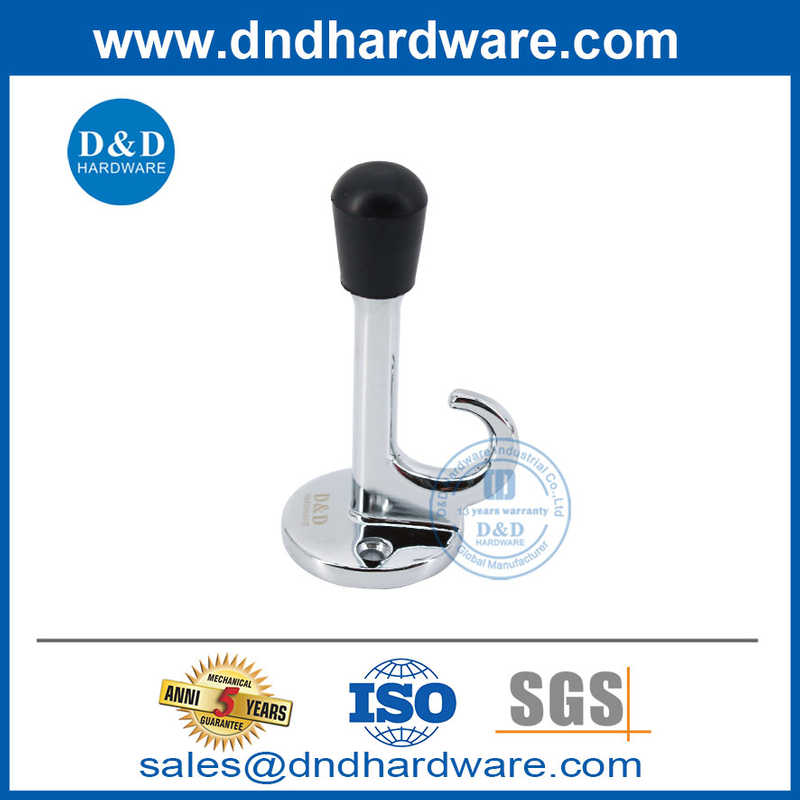 Alloy Alloy Polish Chrome Finish Finish Stopper พร้อม hook-DDDS020