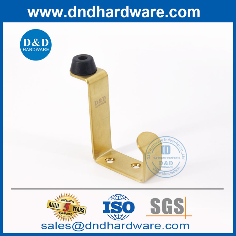 Satin Brass เกรด Sus304 ประตูจุกพร้อมเบ็ดเสื้อสำหรับห้องน้ำ DDDS024