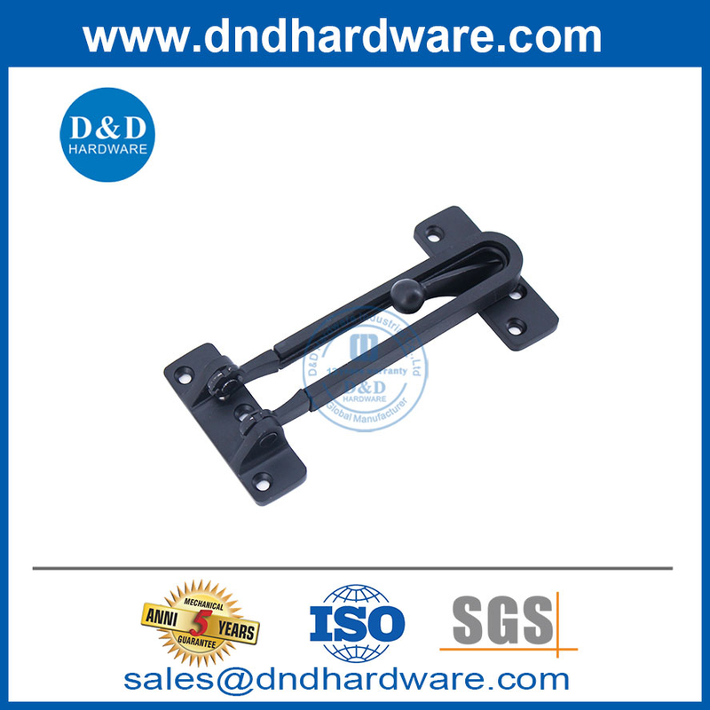 โลหะผสมสังกะสี Matt Black Apartment Door Guard Lock อุปกรณ์เสริม DDDG008