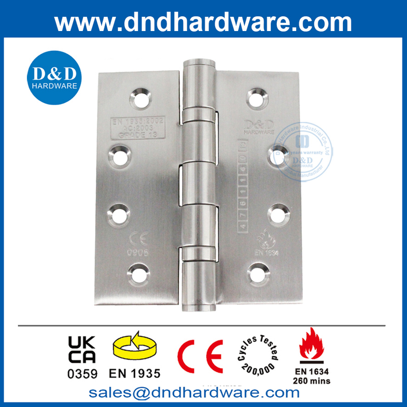 4.5 นิ้ว BS EN1935 CE MARK Fire Fire Door Hinge สำหรับประตูภายใน DDSS001-CE
