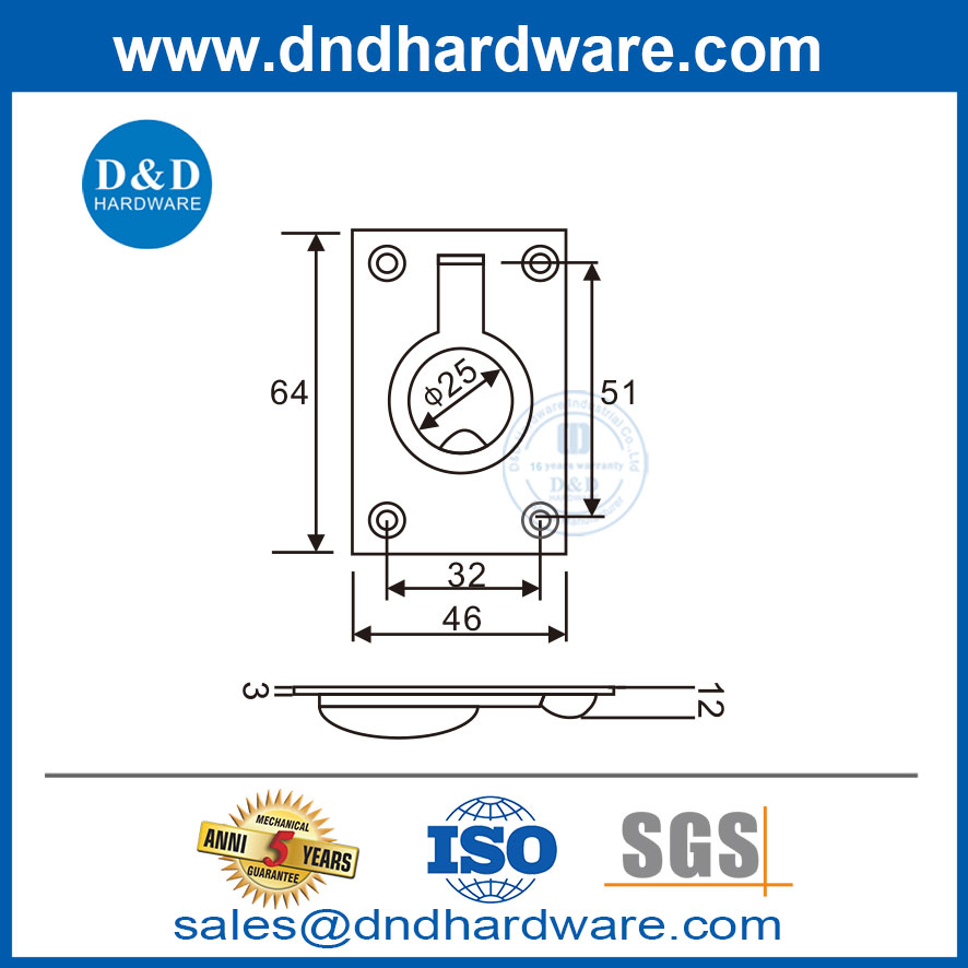 ห้องครัวห้องน้ำฮาร์ดแวร์สแตนเลสโครเมี่ยมมือจับ Knob-DDFH068