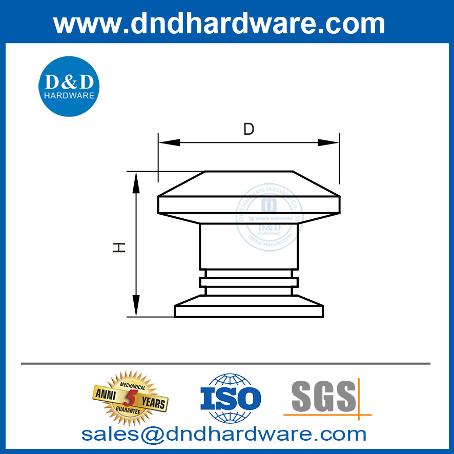 เฟอร์นิเจอร์สแตนเลสที่ทันสมัยอุปกรณ์เสริมตกแต่งตู้ครัว Knob-DDFH054