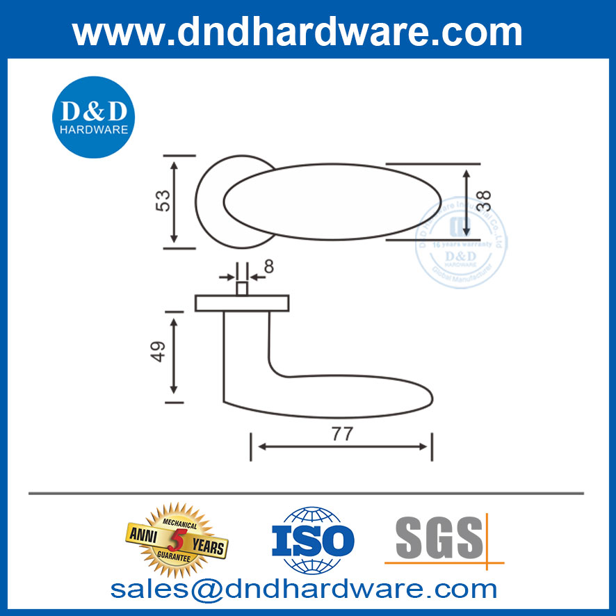สแตนเลสความเป็นส่วนตัว Escape Lockset Door Handle Knobs สำหรับห้องนอน DDSH031