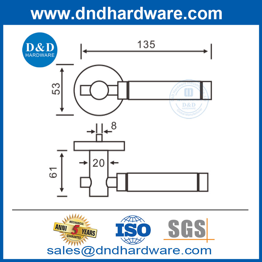 มือจับประตูฮาร์ดแวร์สแตนเลสที่ทันสมัยประตูภายนอกที่จับ DDSH034