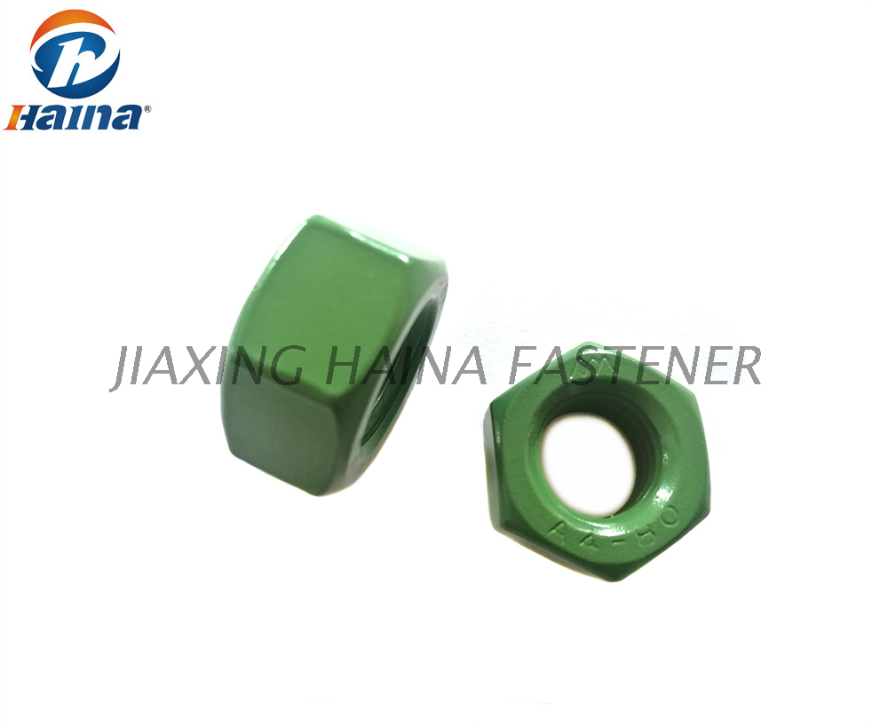 Tuerca hexagonal de acero inoxidable DIN934 verde Xylan 1070 recubierta de teflón PTFE 