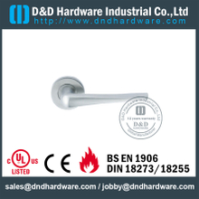 Manija de palanca moderna de acero inoxidable 304 en tipo de soldadura rosa para puerta comercial de metal-DDTH034