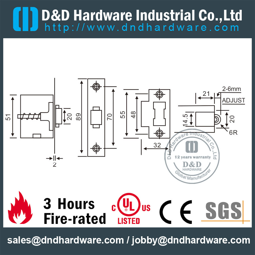 Edelstahl 304 klassischer guter Qualitätskugelhaken für Metalltüren - DDBC004