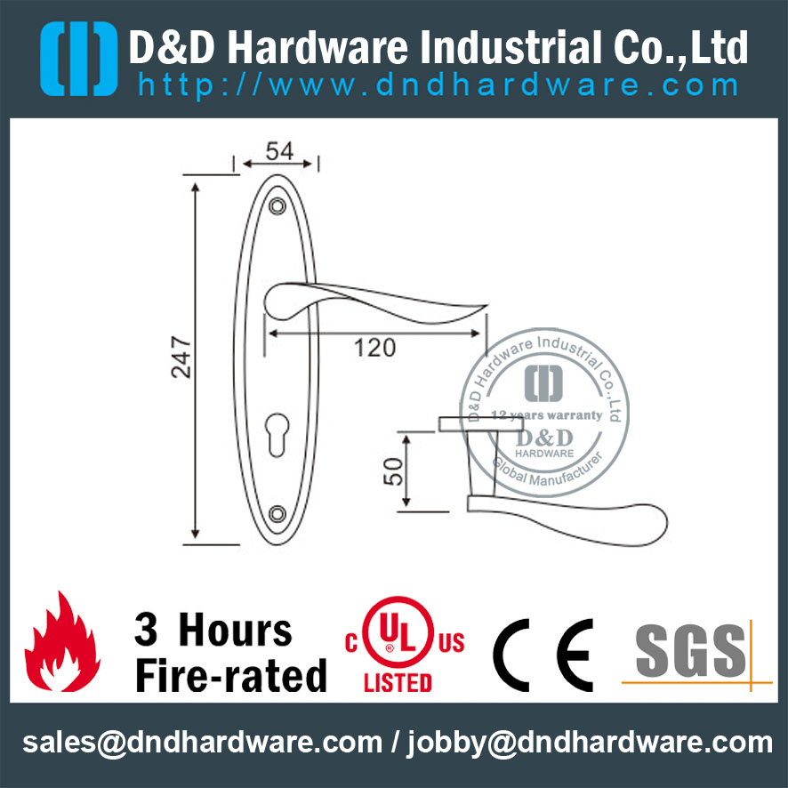 Alavanca Sólida SUS316 Handle-D & D Hardware