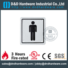 Placa de señal cuadrada de baño de los hombres de acero inoxidable 304 100 x 100 mm para puertas de baño –DDSP001