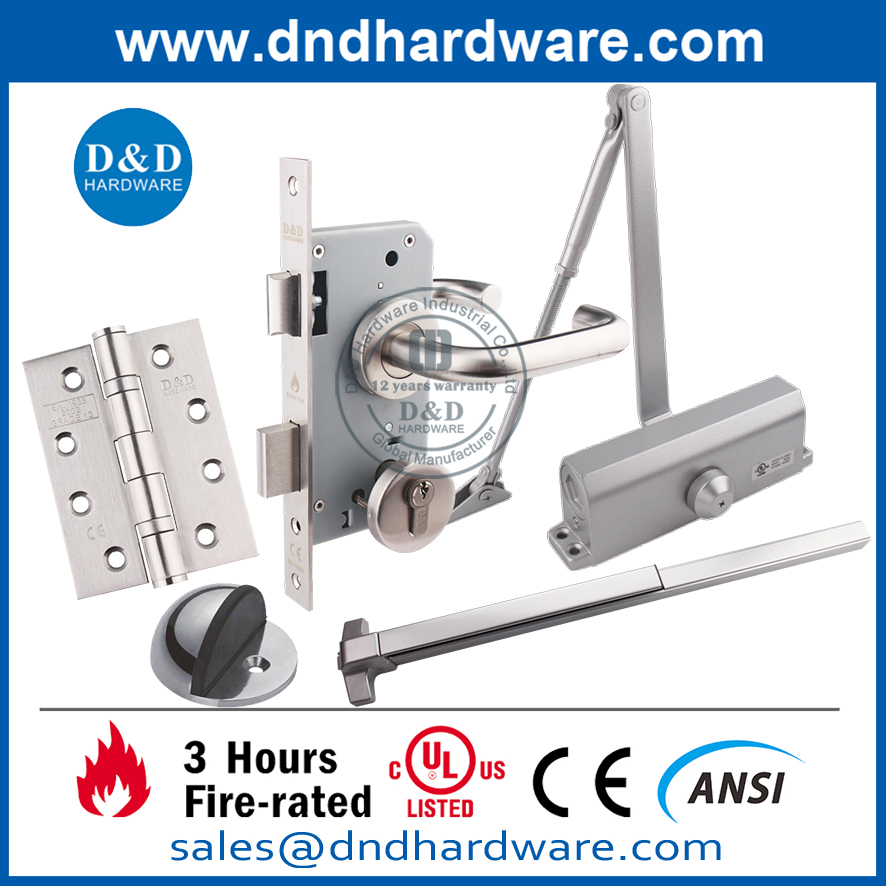 Projeto Hardware Aço ANSI UL Dispositivo de saída de pânico vertical de incêndio-DDPD004