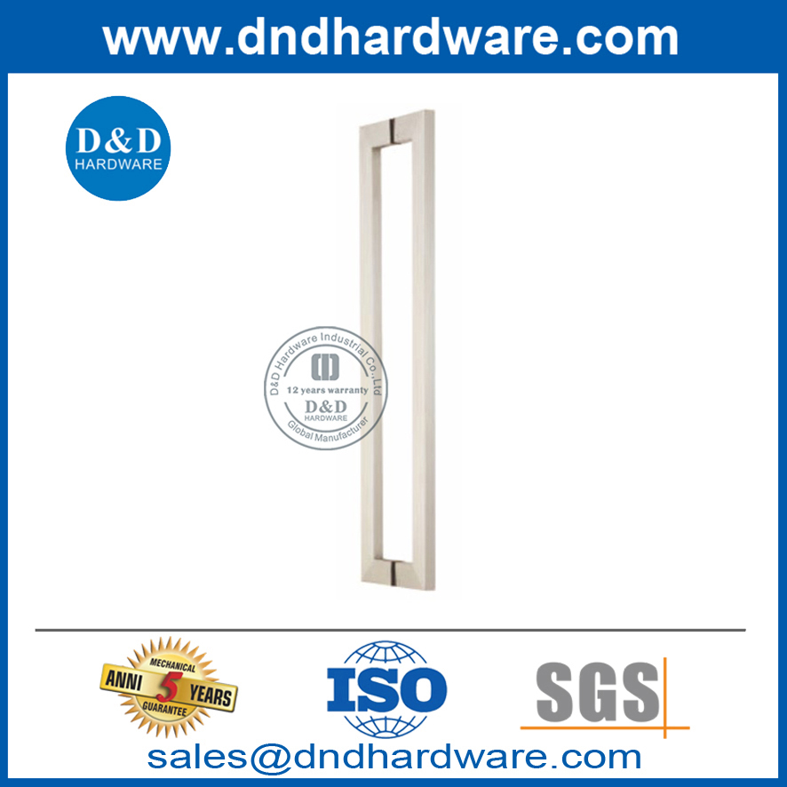 Manija simple Allure de acero inoxidable para puerta de vidrio externa-DDPH015