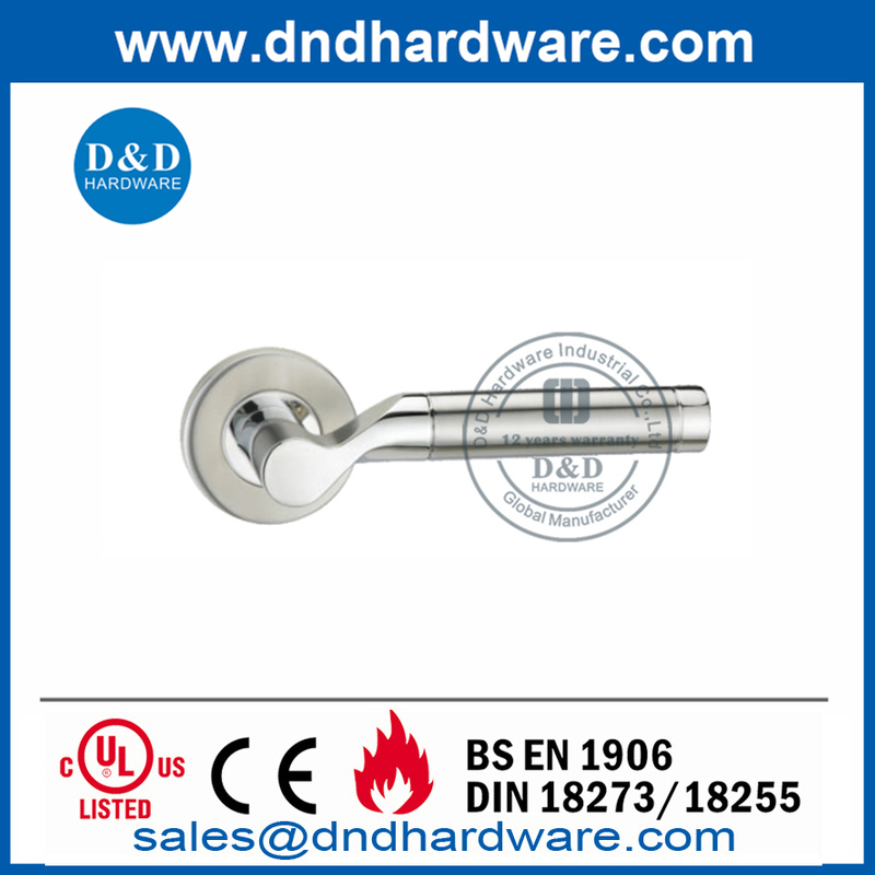 SS304 Putaran Solid Tuas Pintu Eksterior Mortice Sash Lock Handle-DDSH047