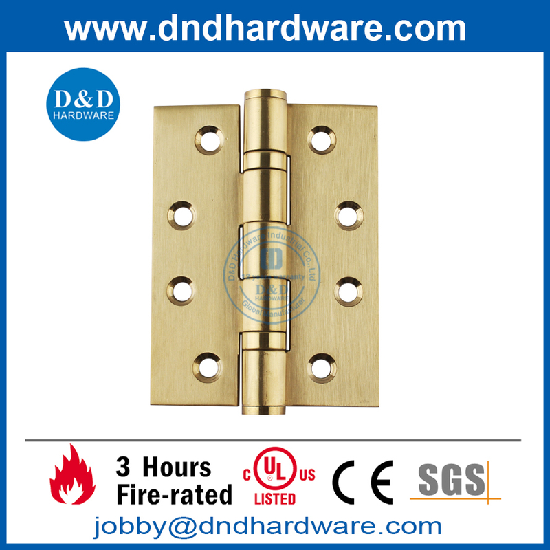 SS304 4x3x3 Bisagra de latón pulido resistente al fuego para puerta interior -DDSS001