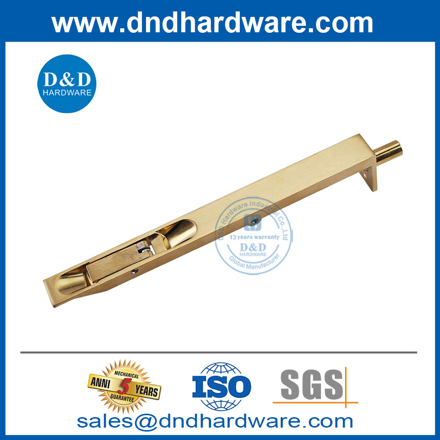 8 นิ้วทองเหลืองทองเหลือง SS สลักเกลียวฟลัชหนักสำหรับประตูไม้ DDDB001