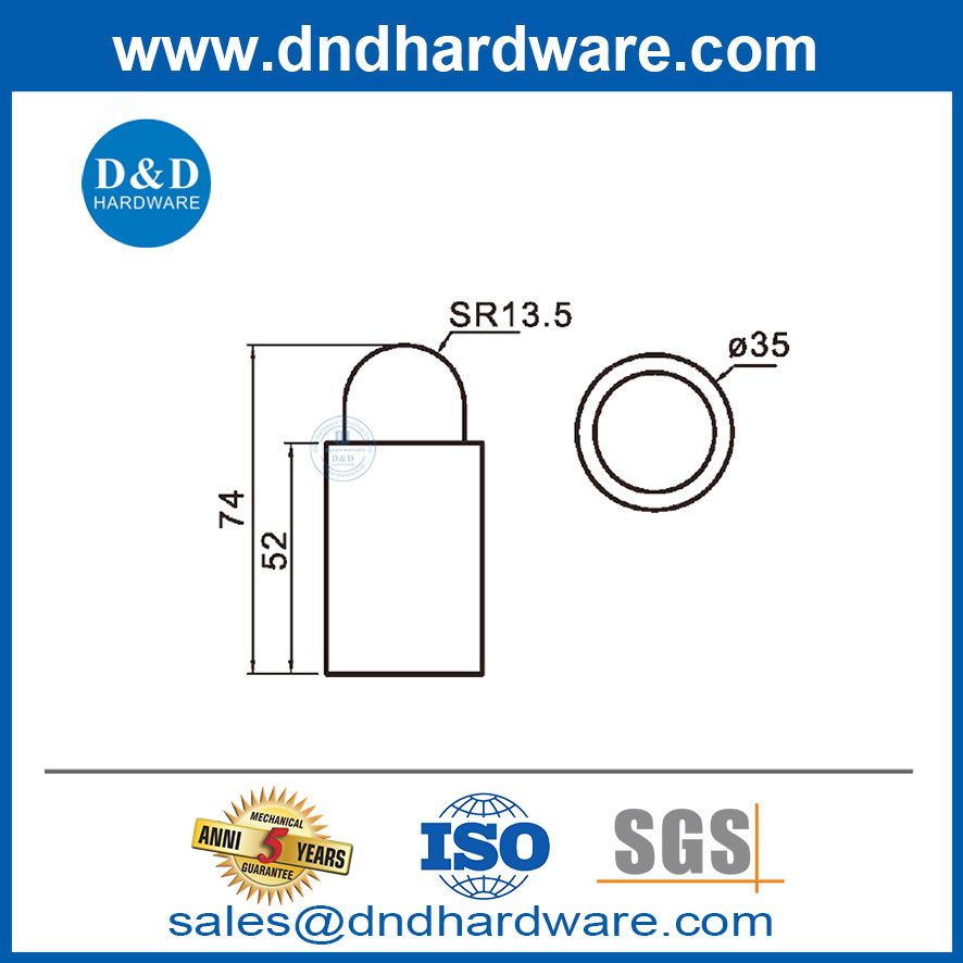 ประตูหยุดผนังฮาร์ดแวร์สแตนเลสสตีลประตูเชิงพาณิชย์สำหรับตลาดเอเชีย-DDDS048