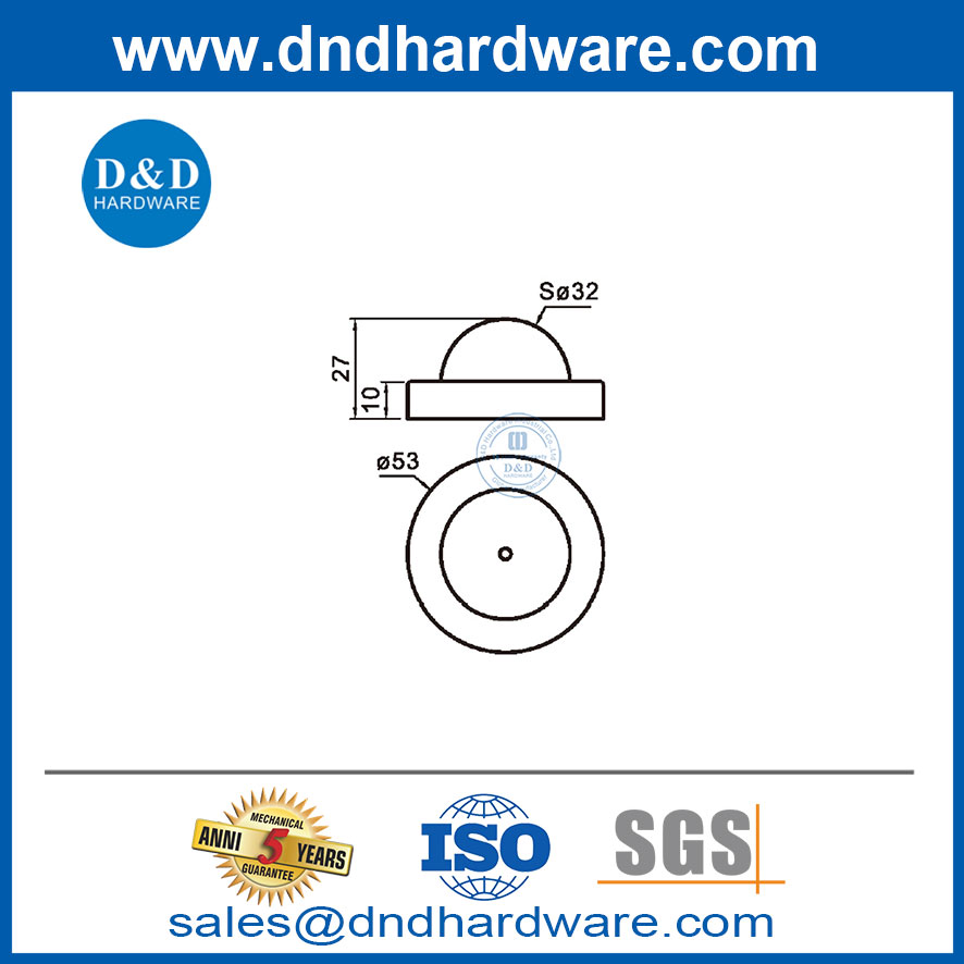 ยางทันสมัยประตูจุกผนังสแตนเลสกลมผนังประตูหยุด DDDS052