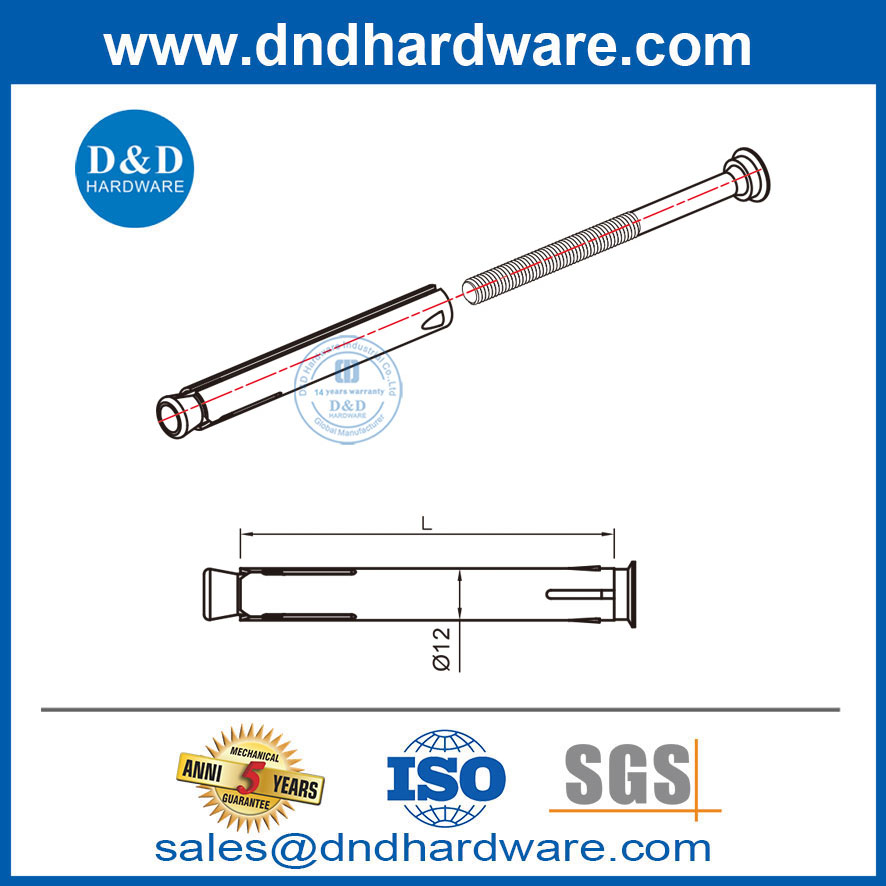 วัสดุเหล็กสลักเกลียว Galvanzing Finish Wall Wall Anchors-DDDA003