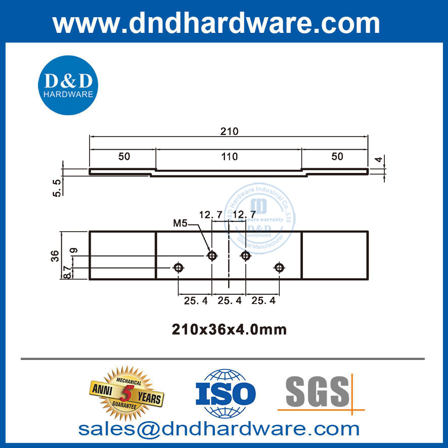 แผ่นเหล็กสังกะสี 4 นิ้วบานพับระยะห่างจากประตูบานพับบานพับเสริมแผ่น DDHR003