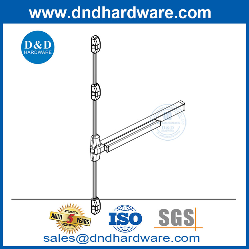อุปกรณ์ทางออกเชิงพาณิชย์บาร์สแตนเลสสตีลและอลูมิเนียมประตู Panic Bar-DDPD308