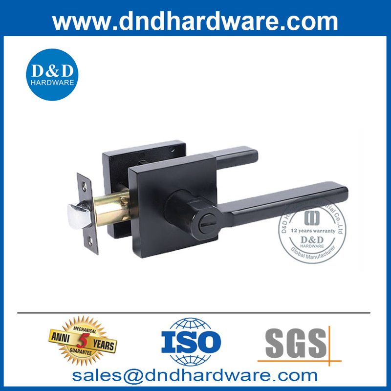Alloy Alloy Matte Black Contemporary Door Lock Set พร้อมฟังก์ชั่นความเป็นส่วนตัว DDLK018