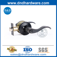 Matte Black Wave Type Zinc Alloy Lever Handle Lock สำหรับ Outer Door-DDLK086