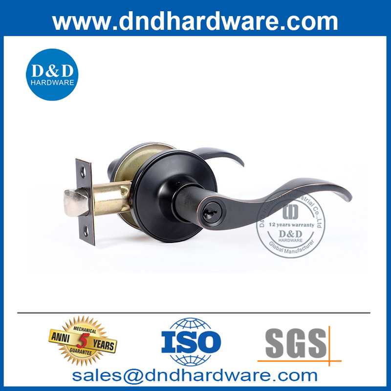 Matte Black Wave Type Zinc Alloy Lever Handle Lock สำหรับ Outer Door-DDLK086