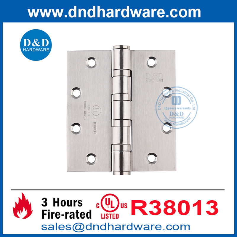 UL ระบุว่ามีไฟไหม้ความหนา 4.6 มม. บานพับประตูหนักบานพับ DDSS008-FR-5X4.5x4.6