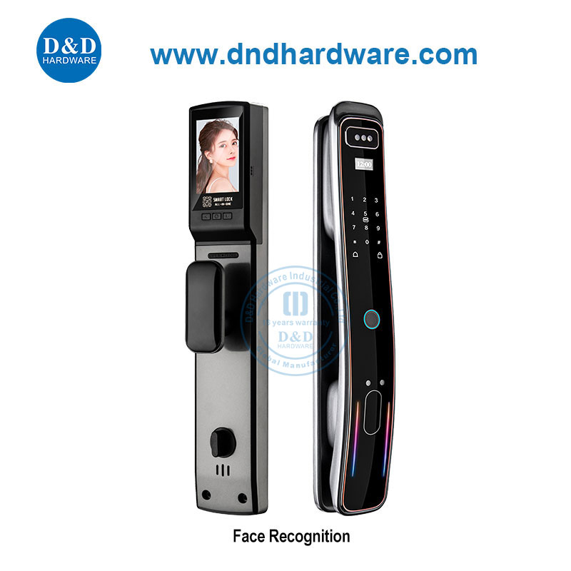 การจดจำใบหน้า 3 มิติล็อคประตูลายนิ้วมือสมาร์ทสมาร์ทดิจิตอลพร้อมกล้อง DDEL014