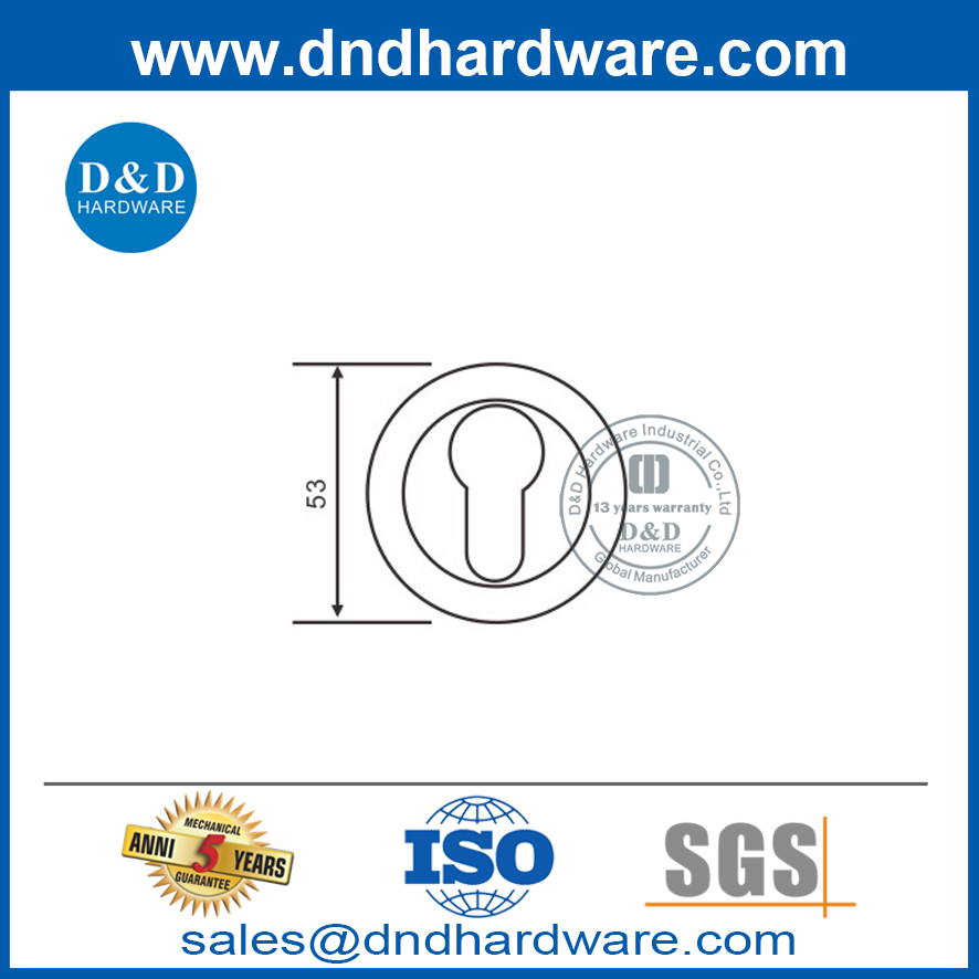 การตกแต่งภายในที่มีคุณภาพสูง Inox Tubular คันโยกประตูด้ามจับทรงกระบอก Escutcheon-DDES008
