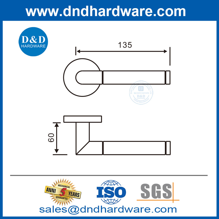 ประตูโลหะภายในสไตล์ยุโรปที่จับประตูสแตนเลสมือจับ DDTH028