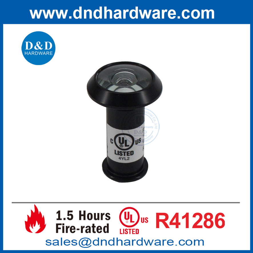 UL Brass 180 องศาแว่นขยายผู้ชมประตูไฟ Peephole พร้อมฝาครอบ DDDV012