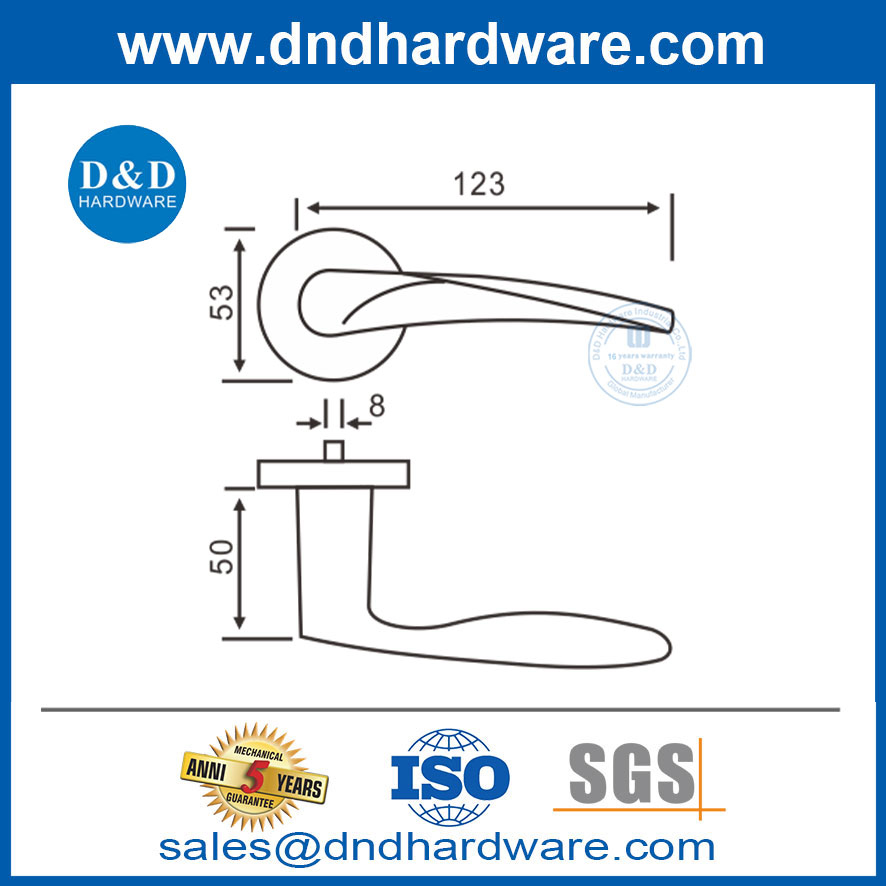 สแตนเลสสตีลประตูแข็งที่จับประตูคันโยกกลางแจ้งที่จับ DDSH001