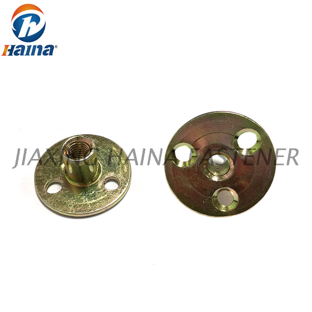 Écrous ronds galvanisés de la base T de couleur avec l'écrou de pièce en t de trois trous de Brad