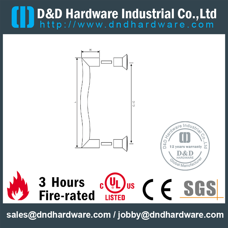 SUS304 Handle Tarik Tingkat untuk Pintu Kaca Geser-DDPH052