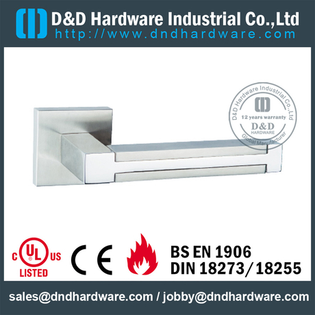Antirust Modern Square Tubular คันโยกคันโยกพร้อมดอกกุหลาบสี่เหลี่ยมจัตุรัสสำหรับประตูห้องอาบน้ำ- DDSH176