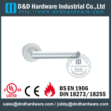 SS316 Hollow Tube Mitred Shape WC Fire Rated Door Handle untuk Pintu Logam Luar-DDTH012