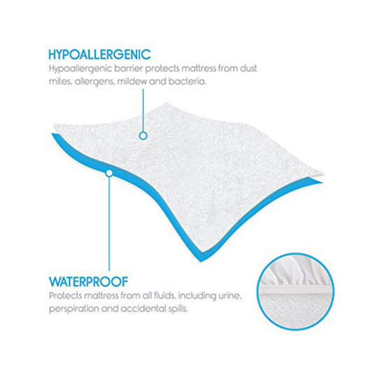 Hypoallergenic, Breathable, Thin, Quiet, Smooth, No Vinyl, Waterproof Fitted Mattress Protector