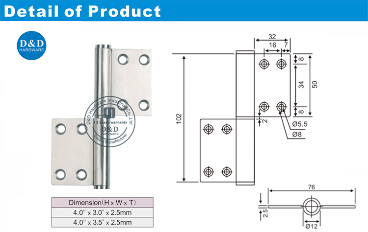 SS Flag Hinge-D & D HARDWARE 