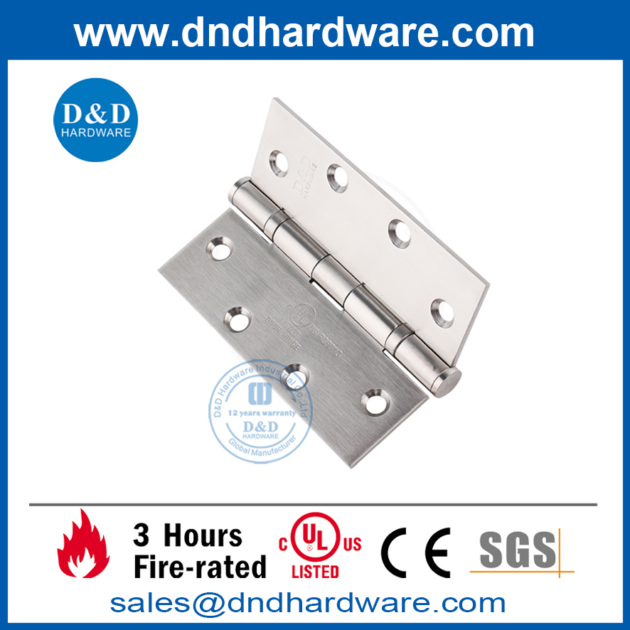 Dobradiça de porta de incêndio para serviços pesados ​​SS316 de 5 polegadas com certificado UL-DDSS006-FR