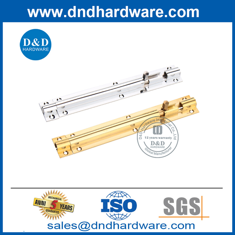 Brass Surface Mounted Narrel Slide Tower Bolt untuk Pintu Kayu-DDDB016