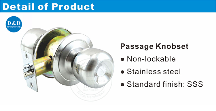 Passage สแตนเลส Lockset-DDLK003-D & D ฮาร์ดแวร์